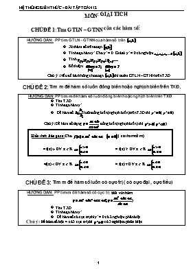 Hệ thống kiến thức  Bài tập Toán 12